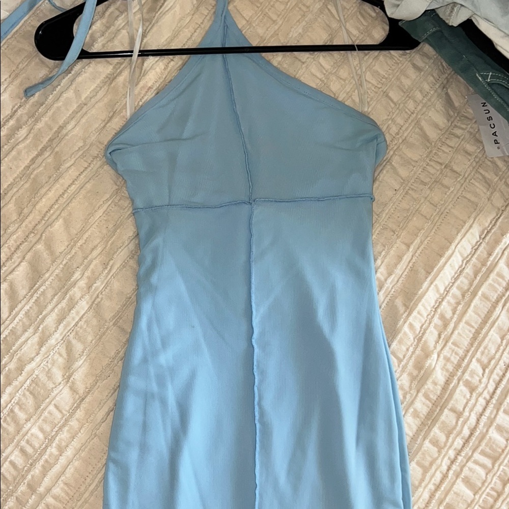 Princess Polly Blue Halter Bodycon Mini Dress